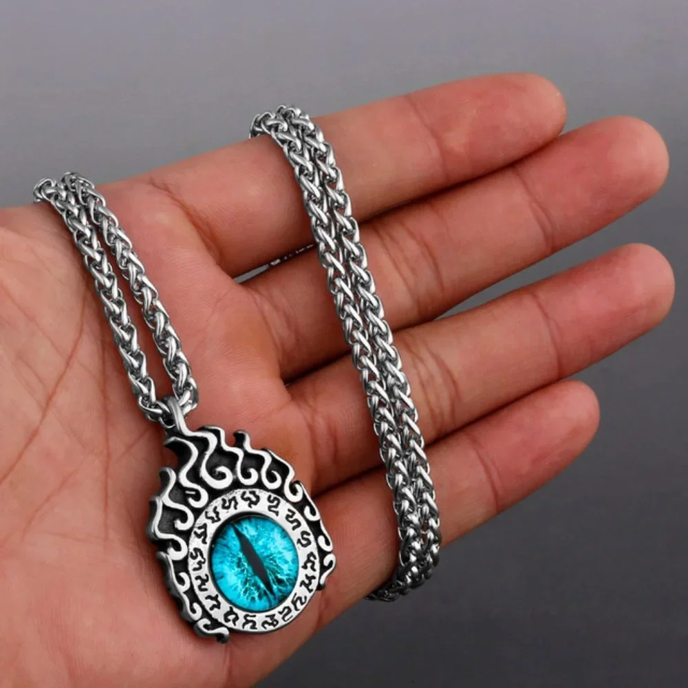 ❤️Stainless steel devil's eyes unisex pendant necklace, GP1231396